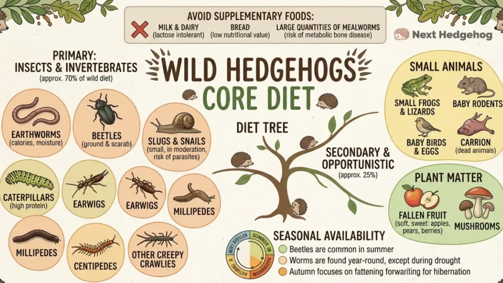 What Do Wild Hedgehogs Eat? Shocking Natural Diet Explained! core diet of wild hedgehog