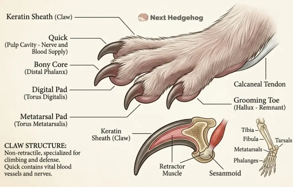 hedgehog claw anatomy