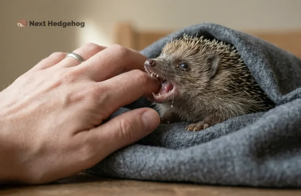 hedgehog trying to bite