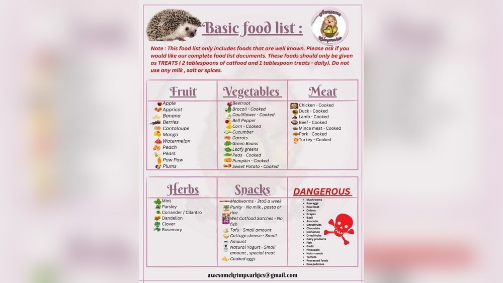 can hedgehogs eat baby food